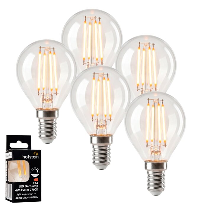 LED E14 5er Set 4 Watt 3000 Kelvin 400 Lumen