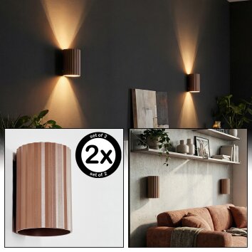 Fonir Wandleuchte 2-er Set Braun, 1-flammig