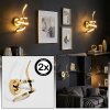 Lunor Wandleuchte 2-er Set LED Gold, 1-flammig