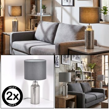 Ralor Tischleuchte 2-er Set Silber, 1-flammig