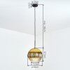 Koyoto Hängeleuchte Glas 30 cm Gold, Klar, 1-flammig