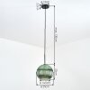 Koyoto Hängeleuchte Glas 25 cm Grün, 1-flammig
