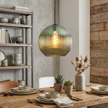 Koyoto Hängeleuchte Glas 30 cm Grün, 1-flammig