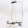 Chehalis Pendelleuchte Glas 10 cm, 12 cm, 15 cm Bernsteinfarben, Klar, Rauchfarben, 8-flammig