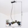 Chehalis Pendelleuchte Glas 10 cm, 12 cm, 15 cm Blau, Chrom, Grün, Rauchfarben, 8-flammig