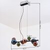 Chehalis Pendelleuchte Glas 10 cm, 12 cm, 15 cm Blau, Grün, Kupferfarben, 8-flammig
