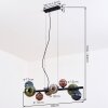 Chehalis Pendelleuchte Glas 10 cm, 12 cm, 15 cm Blau, Grün, Kupferfarben, Rauchfarben, 8-flammig