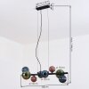 Chehalis Pendelleuchte Glas 10 cm, 12 cm, 15 cm Blau, Grün, Kupferfarben, 8-flammig