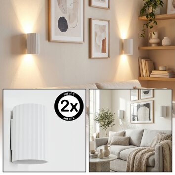 Fonir Wandleuchte 2-er Set Weiß, 1-flammig