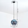 Ripoll Hängeleuchte Glas 30 cm Blau, 1-flammig