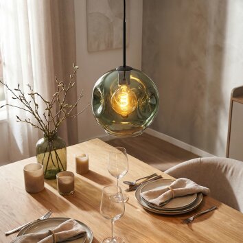 Ripoll Hängeleuchte Glas 25 cm Grün, 1-flammig