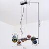 Chehalis Pendelleuchte Glas 10 cm, 12 cm, 15 cm Blau, Chrom, Grün, Kupferfarben, Rauchfarben, 8-flammig