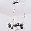 Chehalis Pendelleuchte Glas 10 cm, 12 cm, 15 cm Blau, Grün, Kupferfarben, 8-flammig