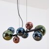 Chehalis Pendelleuchte Glas 10 cm, 12 cm, 15 cm Blau, Grün, Kupferfarben, 8-flammig