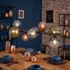 Chehalis Pendelleuchte Glas 10 cm, 12 cm, 15 cm Blau, Grün, Klar, Kupferfarben, 8-flammig