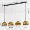 Koyoto Hängeleuchte Glas 25 cm Gold, Klar, 4-flammig