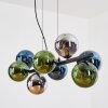 Gastor Pendelleuchte Glas 15 cm Blau, Chrom, Grün, Rauchfarben, 8-flammig