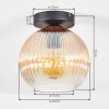 Koyoto Deckenleuchte Glas 20 cm Bernsteinfarben, Klar, 1-flammig