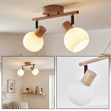 Lumox Deckenleuchte Beige, Schwarz, 2-flammig