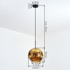 Ripoll Hängeleuchte Glas 30 cm Gold, 1-flammig