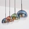 Koyoto Hängeleuchte Glas 25 cm Blau, Grün, Klar, Kupferfarben, 4-flammig