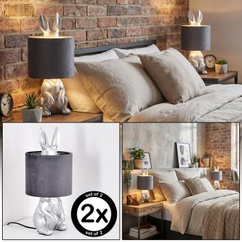 Gorman Tischleuchte 2-er Set Silber, 1-flammig