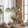 Koyoto Hängeleuchte Glas 25 cm Grün, Klar, 3-flammig