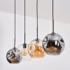 Ripoll Hängeleuchte Glas 25 cm Bernsteinfarben, Klar, Rauchfarben, 4-flammig