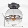 Koyoto Deckenleuchte Glas 20 cm Klar, Rauchfarben, 1-flammig