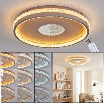 Halin Deckenleuchte LED Sandfarben, Transparent, Klar, 1-flammig, Fernbedienung