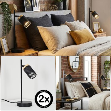 Fenik Tischleuchte 2-er Set Schwarz, 1-flammig