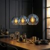Koyoto Hängeleuchte Glas 25 cm Blau, Klar, 3-flammig