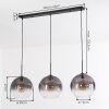 Koyoto Hängeleuchte Glas 30 cm Klar, Rauchfarben, 3-flammig
