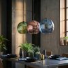 Koyoto Hängeleuchte Glas 30 cm Blau, Grün, Kupferfarben, 3-flammig