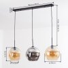 Koyoto Hängeleuchte Glas 30 cm Bernsteinfarben, Chrom, Rauchfarben, 3-flammig