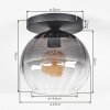 Koyoto Deckenleuchte Glas 25 cm Klar, Rauchfarben, 1-flammig
