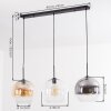 Koyoto Hängeleuchte Glas 30 cm Bernsteinfarben, Klar, Rauchfarben, 3-flammig
