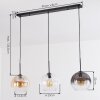 Koyoto Hängeleuchte Glas 25 cm Bernsteinfarben, Klar, Rauchfarben, 3-flammig
