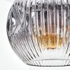 Ripoll Hängeleuchte Glas 20 cm Chrom, Klar, Rauchfarben, 1-flammig