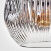 Ripoll Hängeleuchte Glas 25 cm Chrom, Klar, Rauchfarben, 1-flammig