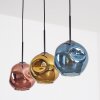 Ripoll Hängeleuchte Glas 20 cm Blau, Gold, Kupferfarben, 3-flammig