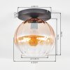 Koyoto Deckenleuchte Glas 25 cm Bernsteinfarben, Klar, 1-flammig