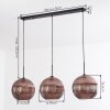 Koyoto Hängeleuchte Glas 30 cm Kupferfarben, 3-flammig