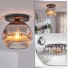 Ripoll Deckenleuchte Glas 25 cm Chrom, Klar, Rauchfarben, 1-flammig