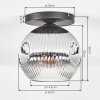 Ripoll Deckenleuchte Glas 25 cm Chrom, Klar, Rauchfarben, 1-flammig