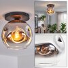 Ripoll Deckenleuchte Glas 25 cm Chrom, Klar, Rauchfarben, 1-flammig