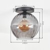 Koyoto Deckenleuchte Glas 30 cm Rauchfarben, 1-flammig