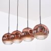 Ripoll Hängeleuchte Glas 30 cm Klar, Kupferfarben, 4-flammig