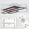 Kelar Deckenleuchte LED Holzoptik, Schwarz, 1-flammig, Fernbedienung