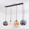 Ripoll Hängeleuchte Glas 30 cm Bernsteinfarben, Klar, Rauchfarben, 4-flammig